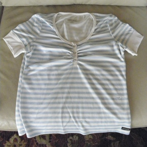 Athleta Tops - 🎈 3 for $10. Athleta top size M blue & white stripped. Light weight, breathable
